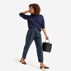 Everlane pleated navy pants